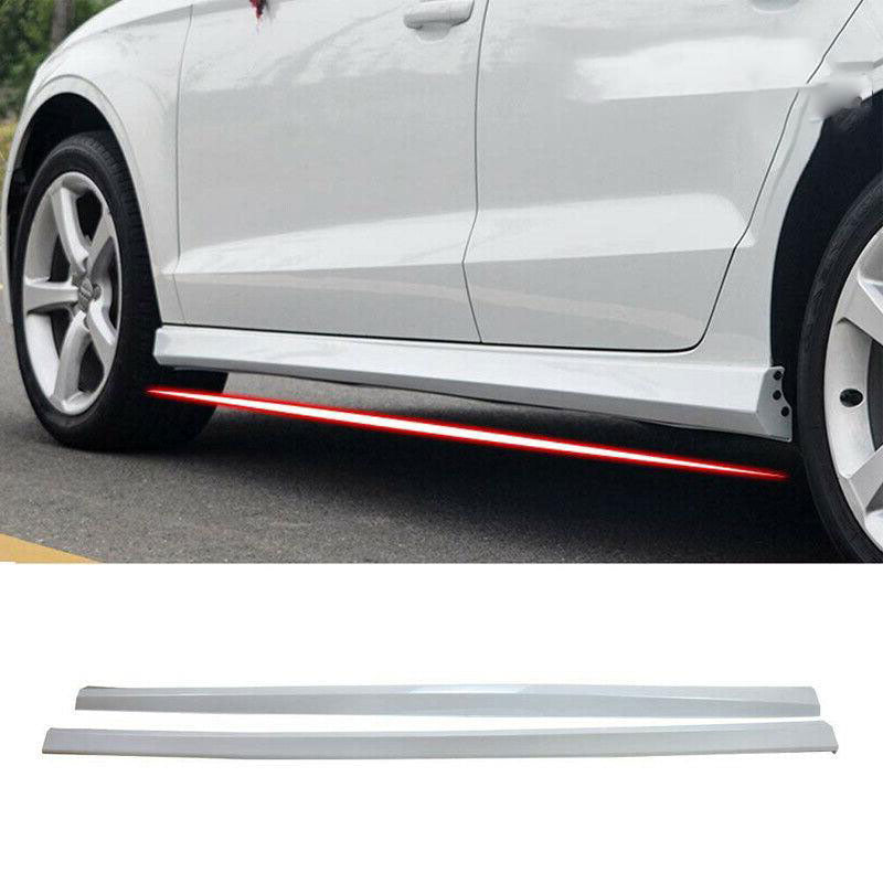 Side Skirts For 2013-2019 Audi A3 Sedan 4 Door Bottom Side Extension Lips Glacier White