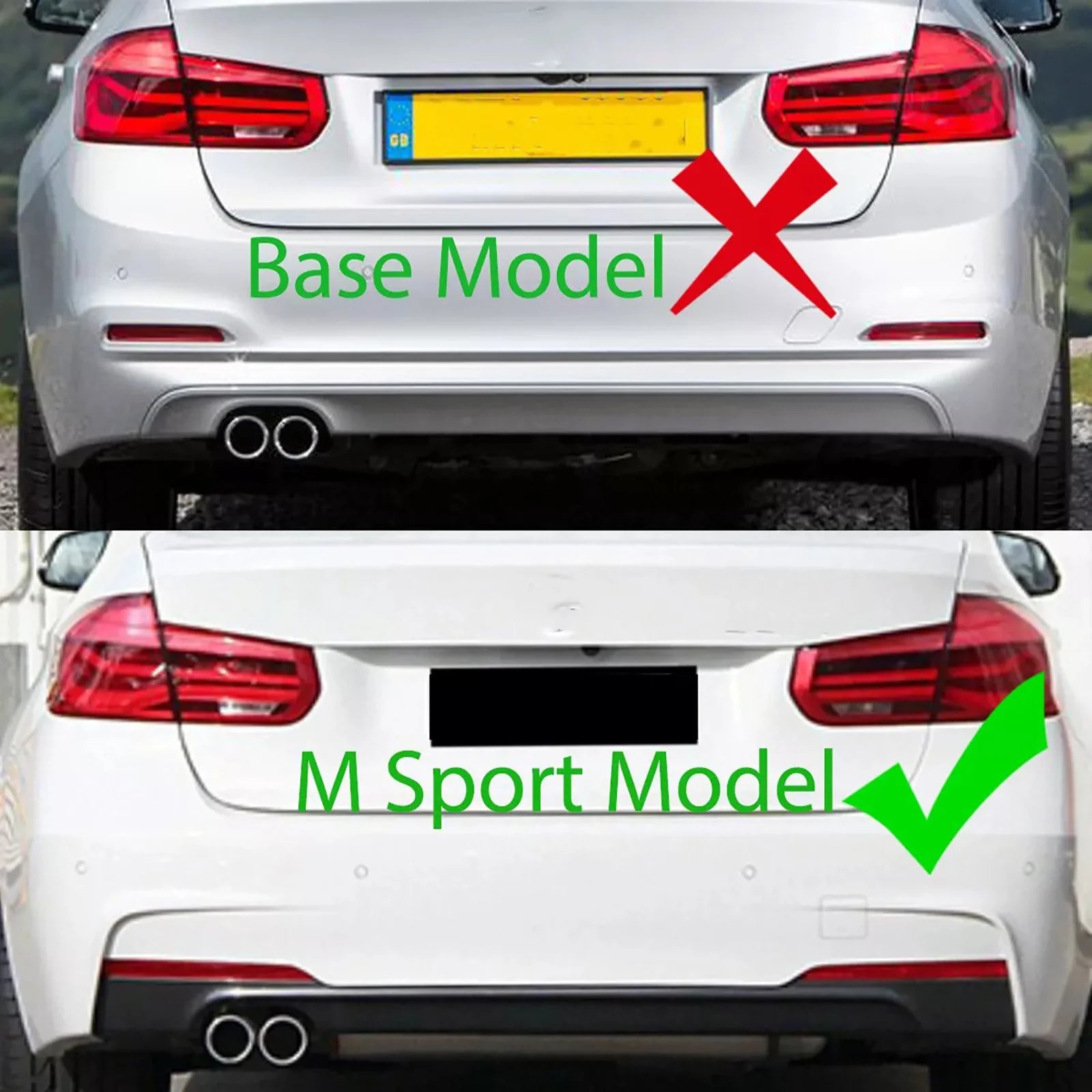 MMO Rear Diffuser For 2012-2019 BMW F30 F31 M Sport Bumper 320i 328i