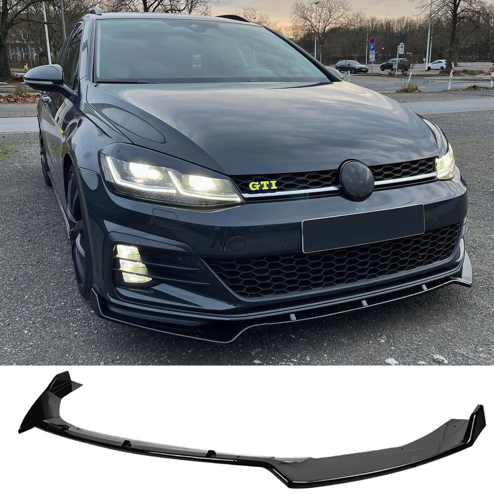 For VW Golf R MK7.5 Boot Spoiler Diffuser Front lip Body Kits 2016 2017 2018 2019 2020 Gloss Black