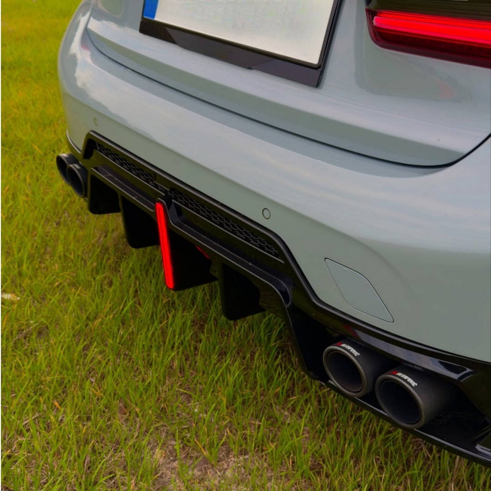 Rear Diffuser For BMW 3 Series G20 LCI 2023-25 Rear Bumper Lip with LED Light