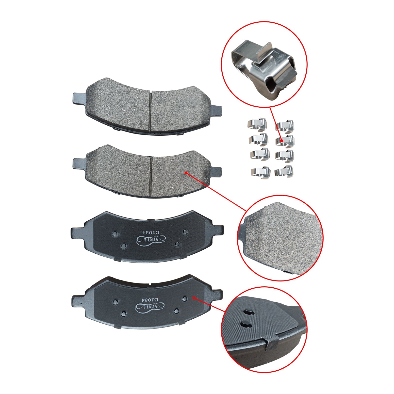 MMOMOTORSPORT Rear Ceramic Brake Pads w/ Hardware for Chevy Silverado GMC Sierra Yukon XL 1500