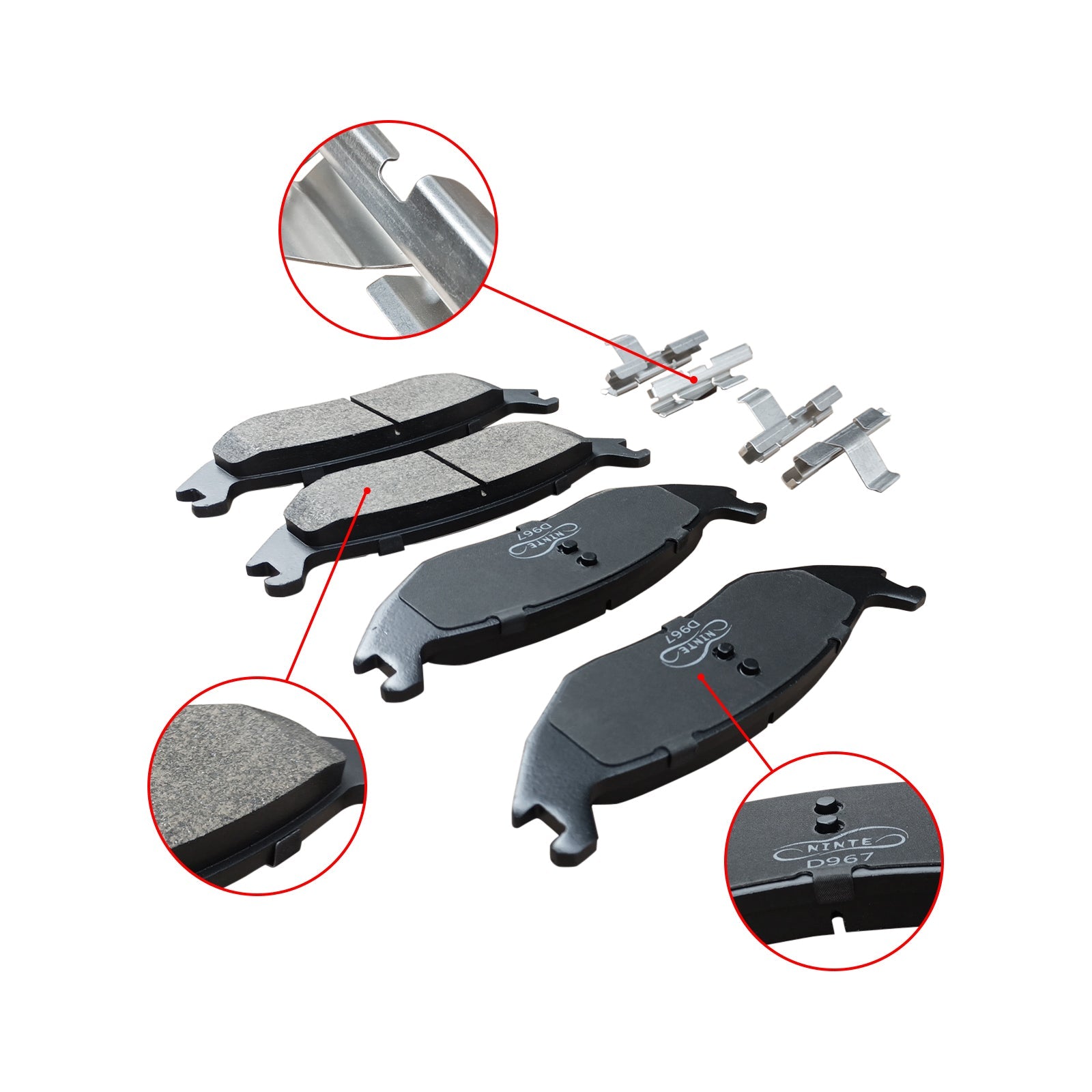 MMOMOTORSPORT Rear Ceramic Brake Pad Kit for Dodge Durango Chrysler Aspen 2005-2023 Ram 1500