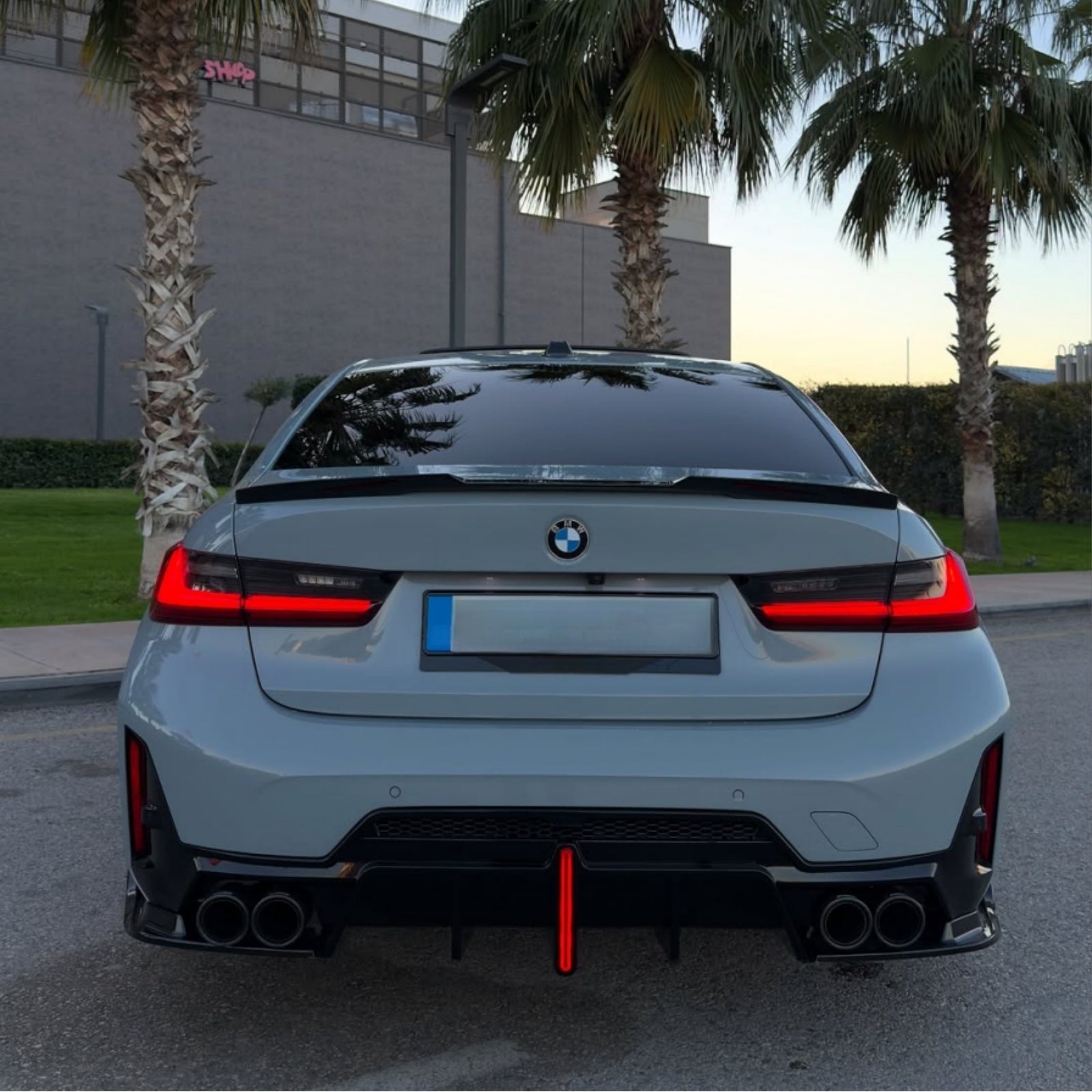Rear Diffuser For BMW 3 Series G20 LCI 2023-25 Rear Bumper Lip with LED Light