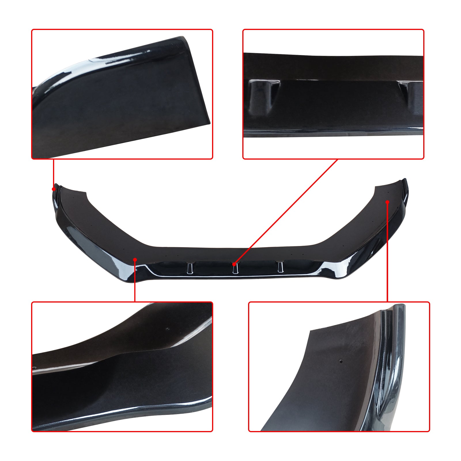 For 13-16 Audi A4 B8.5 Saloon Avant Front Lip Splitter 1 Piece Gloss Black
