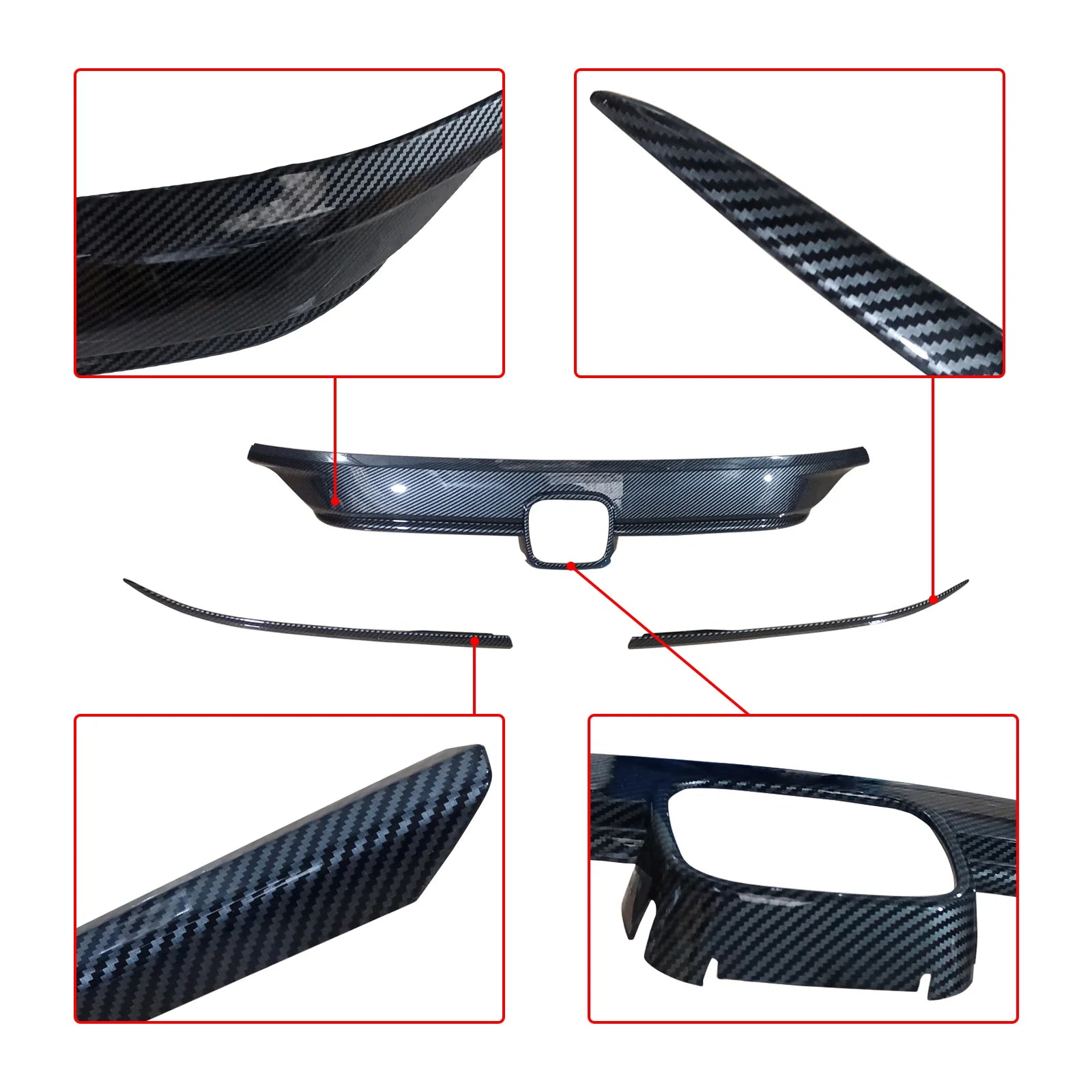 MMO For 2022-2025 Honda Civic 11th Gen Front Hood Bonnet Cover Trim