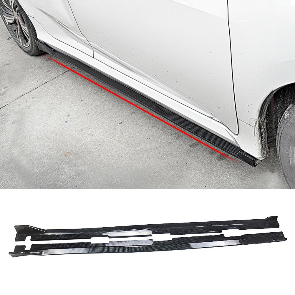 For 2016 2017 2018 2019 2020 2021 Honda Civic Sedan Hatchback Side Skirts Extension Carbon Fibre Look