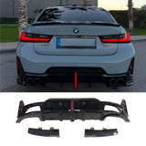 Rear Diffuser For BMW 3 Series G20 LCI 2023-25 Rear Bumper Lip with LED Light