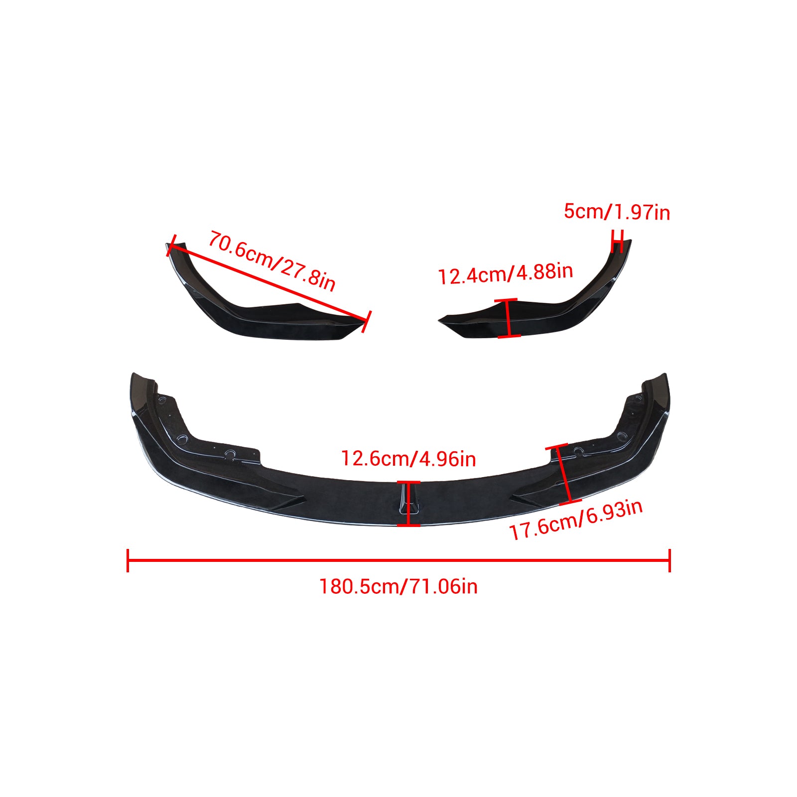 For 2019-2023 BMW 3 Series G20 G21 G28 M Sport Front Bumper Lip Splitter With Corner Pieces Gloss Black