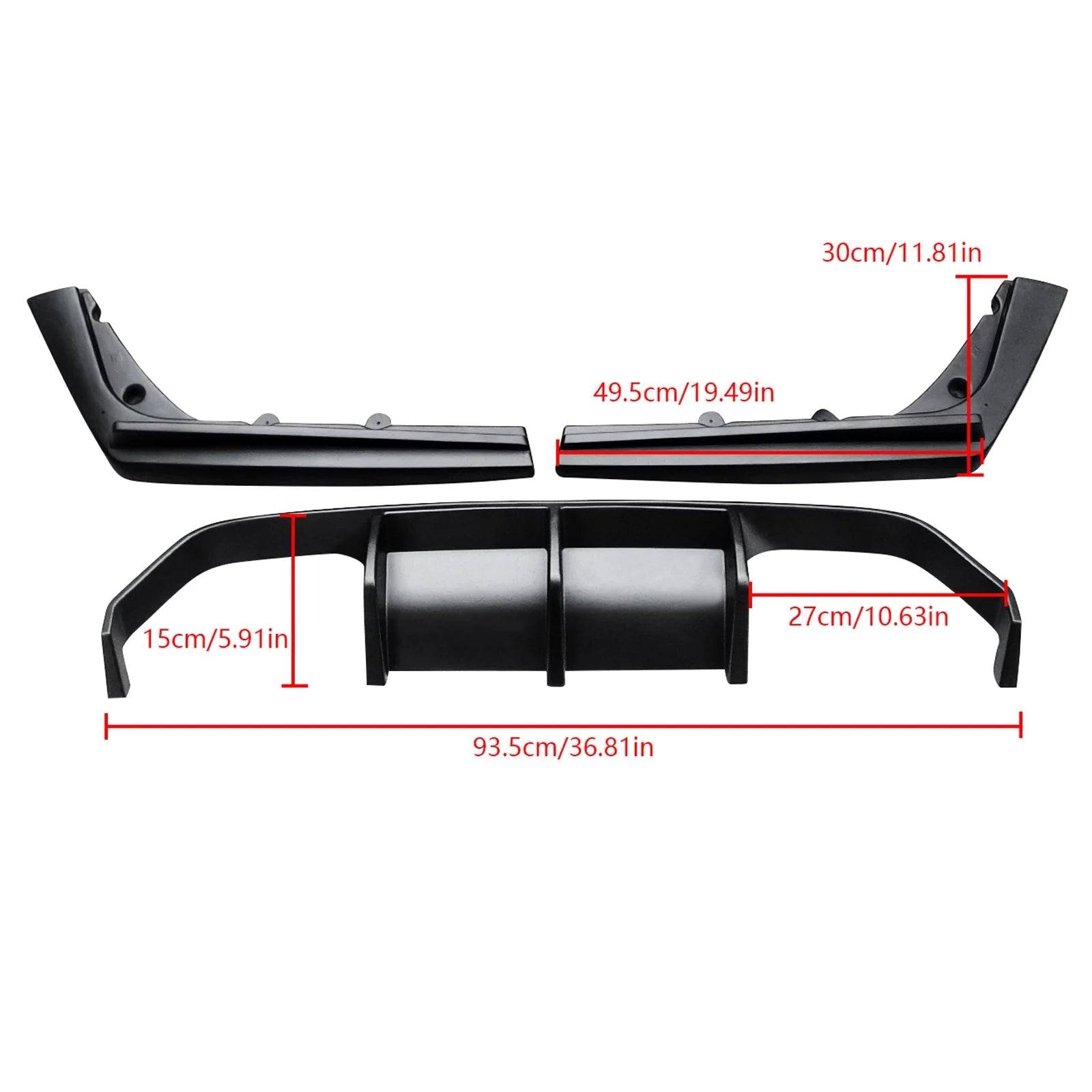 MMO Rear Bumper Diffuser V Style For 2015-2020 BMW F80 M3 F82 M4 F83 Rear Bumper With Corner Pieces