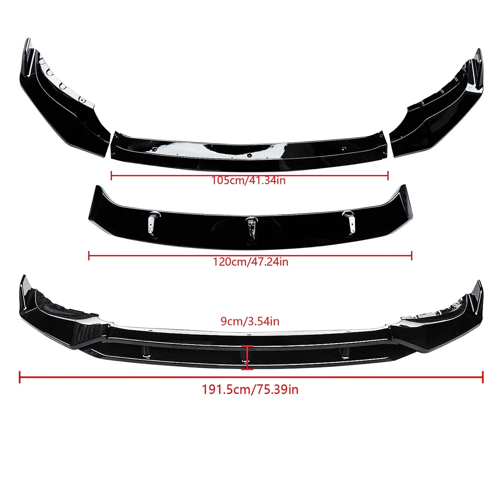 Front lip For 2019-2023 BMW X5 G05 M-Sport Front Bumper Splitter Gloss Black