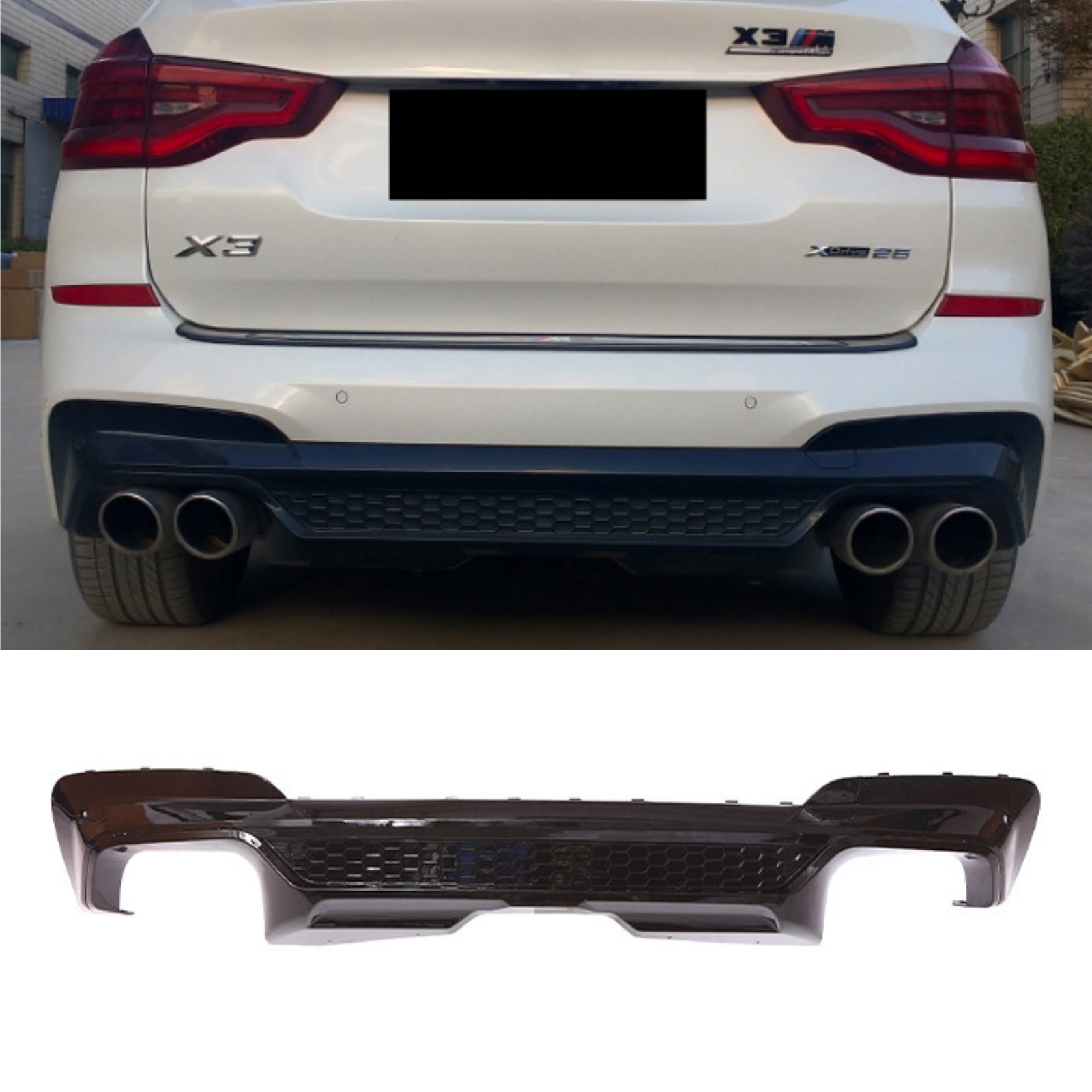 MMO For 2018-2021 BMW X3 G01 G08 M-Sport X3M Style Rear Bumper Lip Rear Diffuser