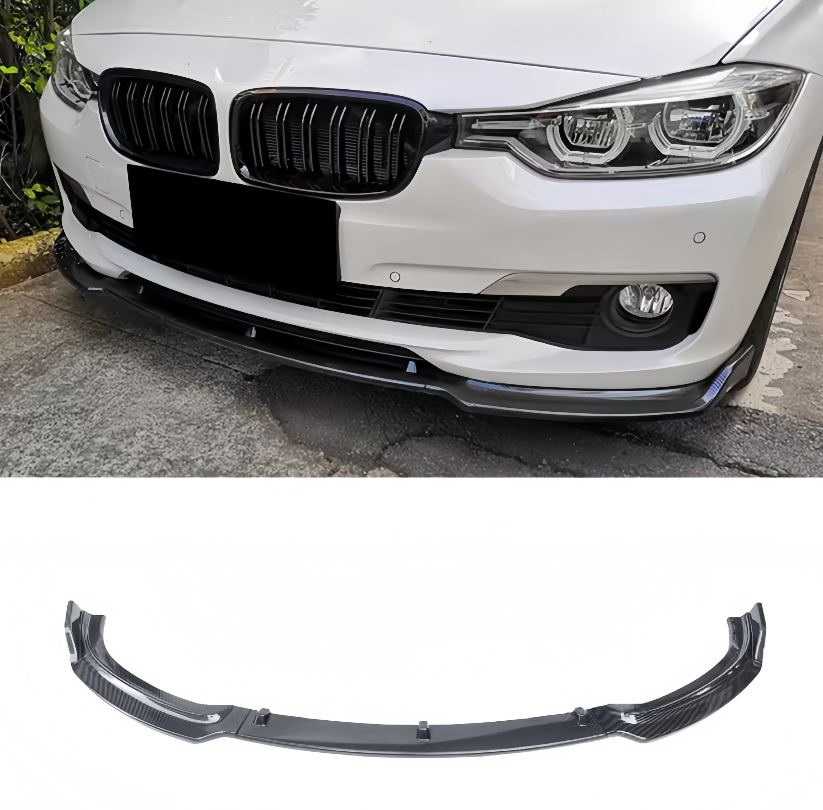 For 2013-2018 BMW 3 Series F30 F31 NON M-Sport Front Lip Splitter Fits Sportline Carbon Fibre Look