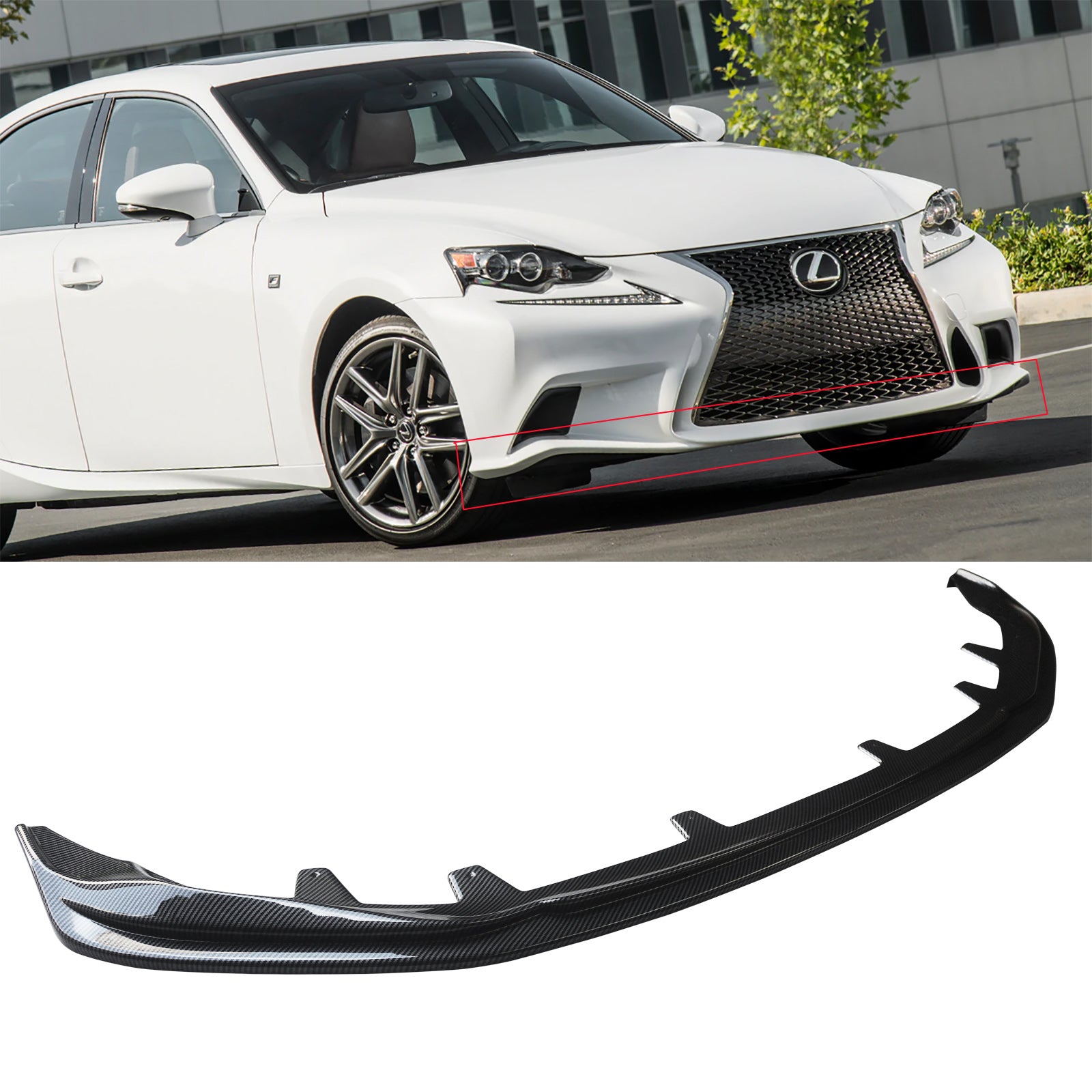 MMOMOTORSPORT Front Bumper Lip For 2014-2016 Lexus IS250 IS300 IS350 F Sport Spoiler Splitter
