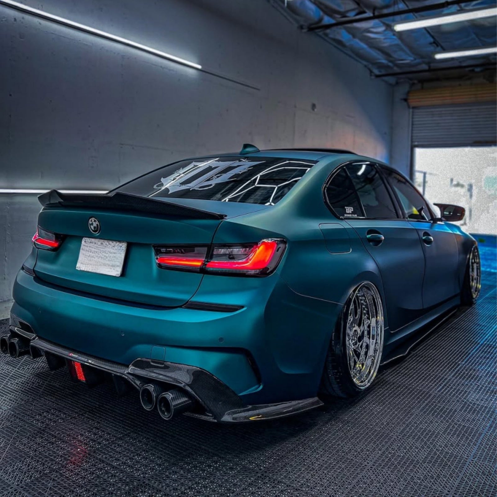 Rear Diffuser for BMW 3 Series G20 2019–2022 | 320i / 330i / M340i M Sport | Carbon Fibre Look with LED Light