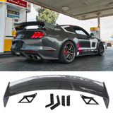 Rear Spoiler For 2015-2023 Ford Mustang Coupe High Wing Spoiler GT500 CFTP Style Carbon Fibre Look