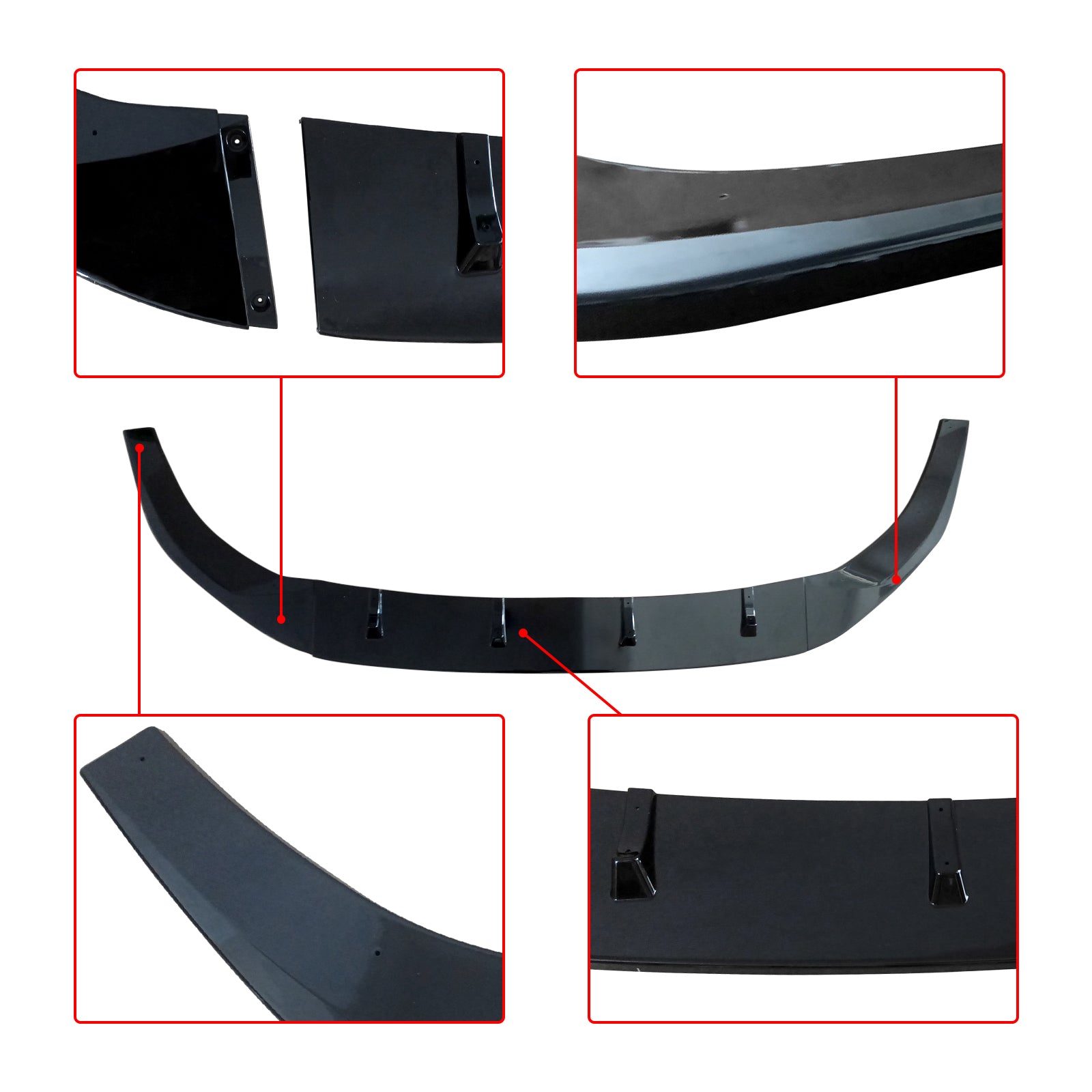 For 2021-2025 VW Golf MK8 GTD GTE GTI R R-Line Front Bumper Lip Splitter Gloss Black