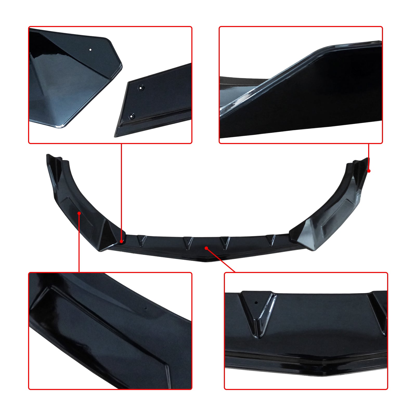 MMO Front Lip For 2021-2023 VW Golf MK8 Pro GTI R-Line 3PCS Car Front Bumper Spoiler Lip Canard