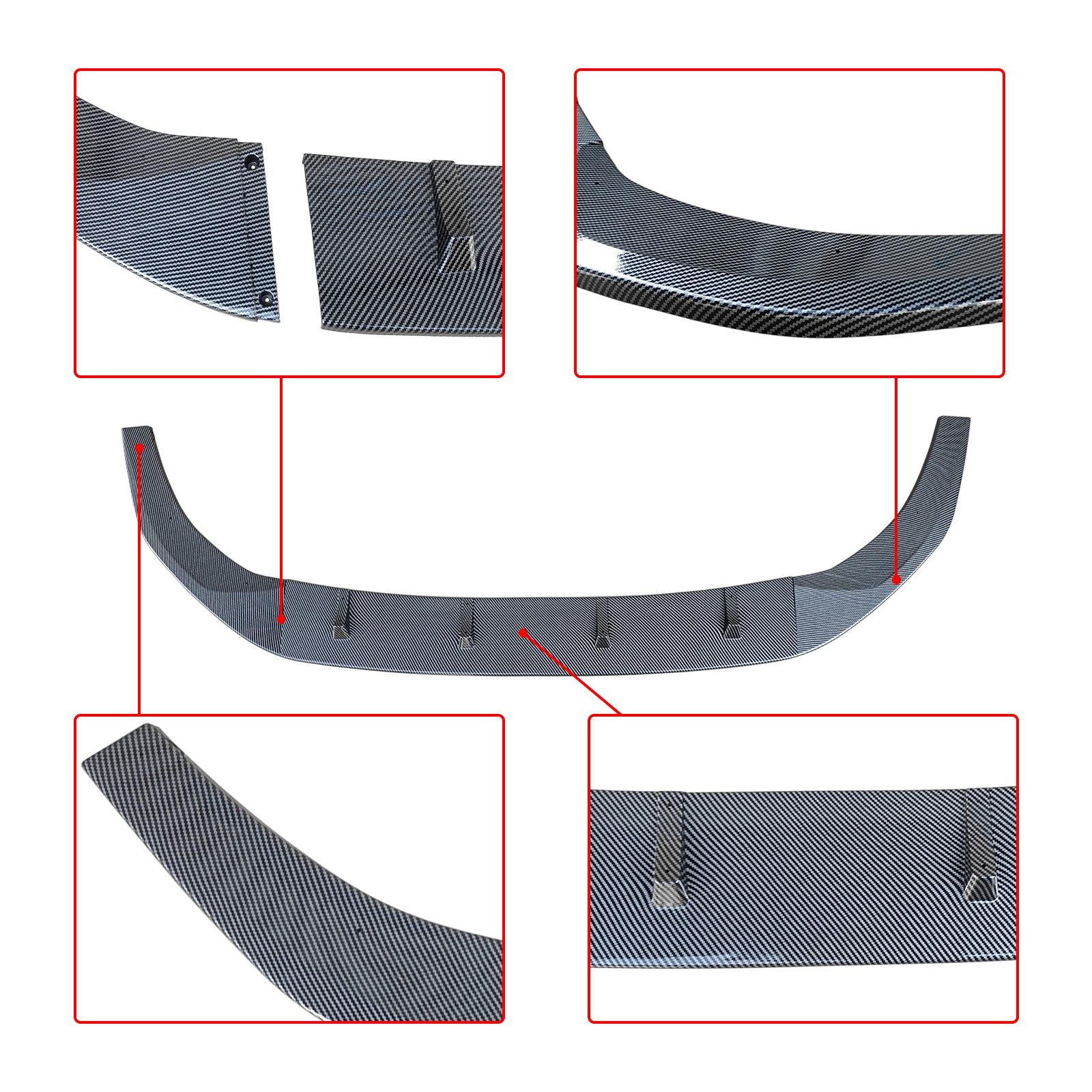 For 2021-2025 VW Golf MK8 GTD GTE GTI R R-Line Front Bumper Lip Splitter Carbon Fibre Look