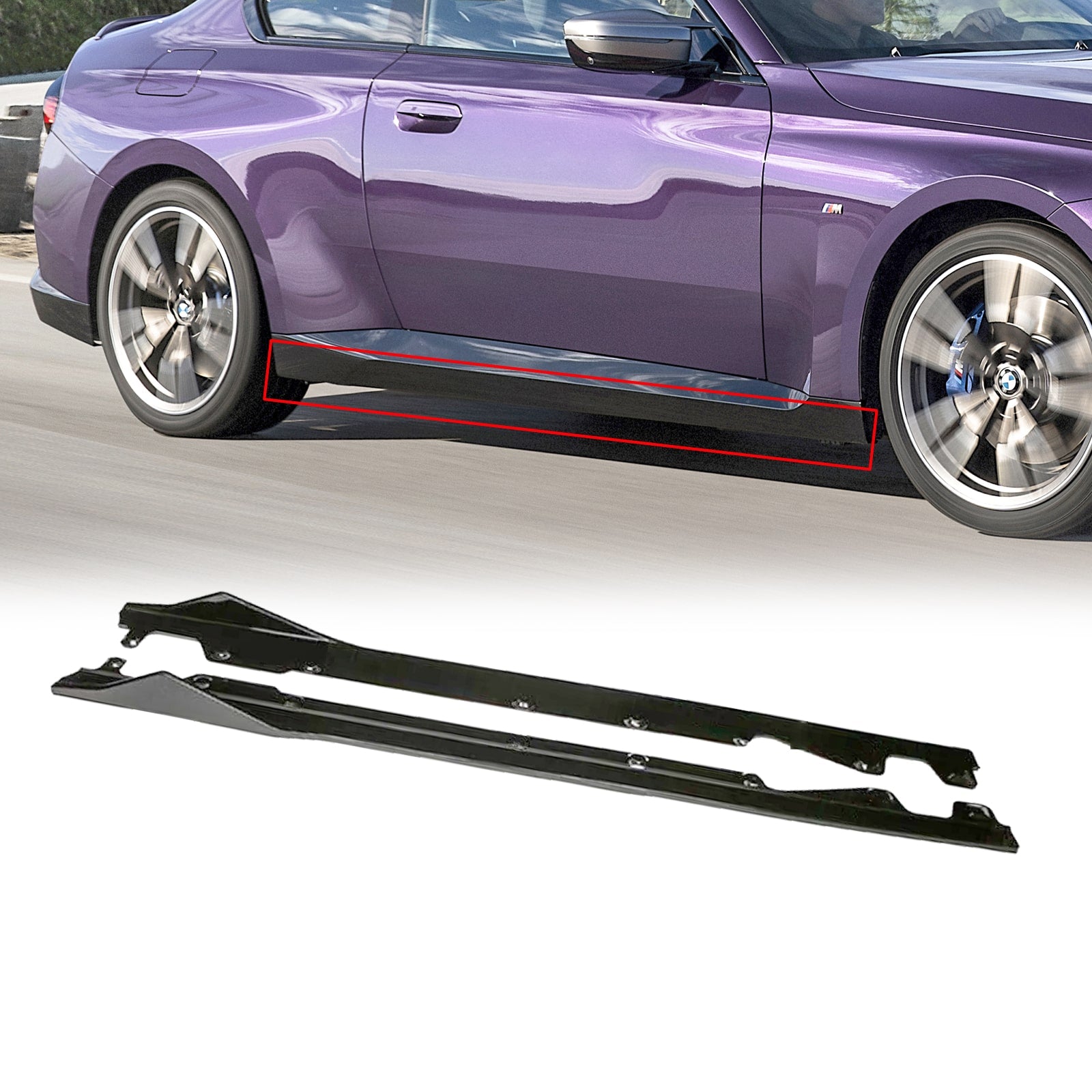 For BMW 2 Series 2022-2024 G42 230i M240i Coupe Side Skirts Carbon Fibre Look