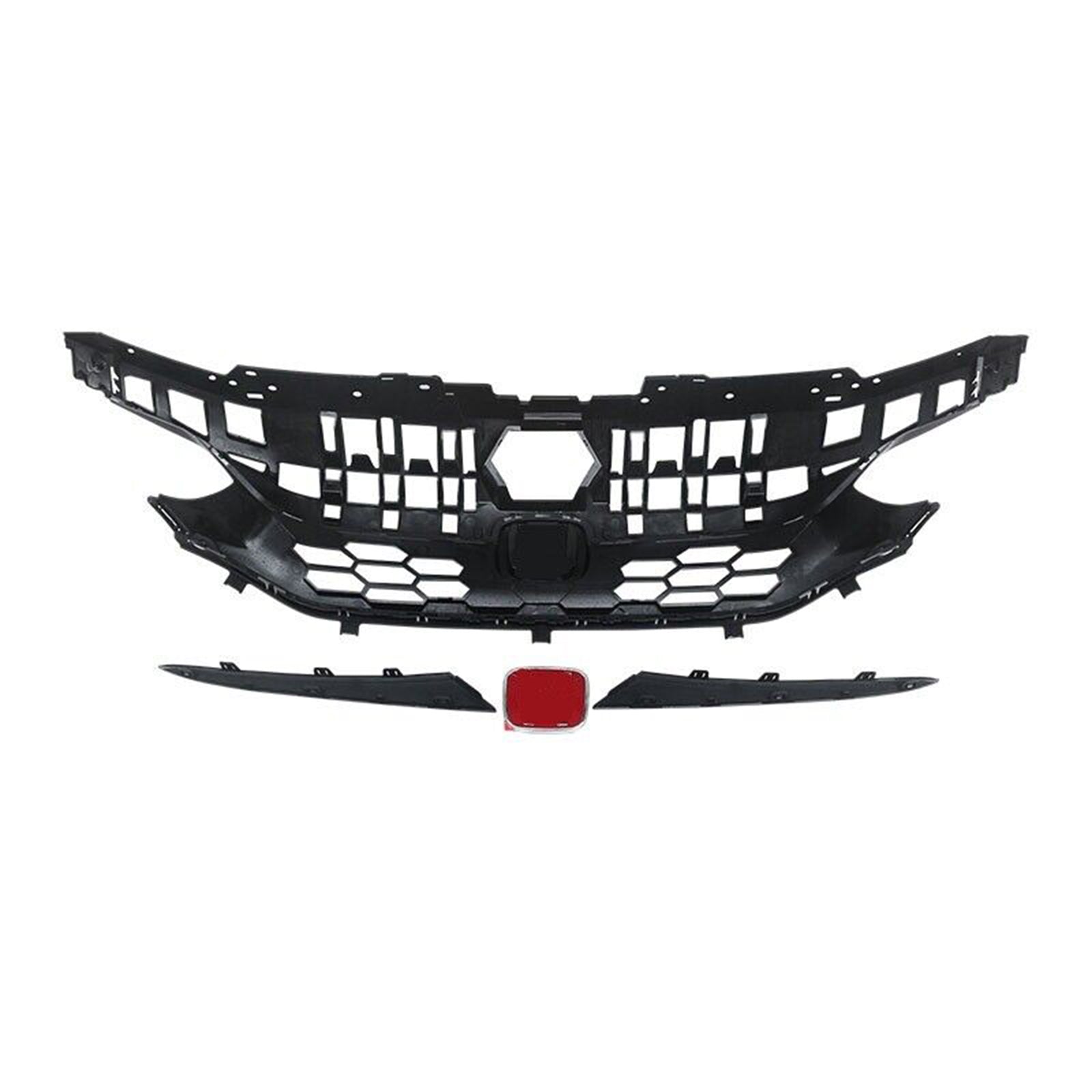 MMOMOTORSPORT Front Grille For 2022 2023 11th Gen Honda Civic 4 Door Sedan Honeycomb Style