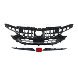 MMOMOTORSPORT Front Grille For 2022 2023 11th Gen Honda Civic 4 Door Sedan Honeycomb Style