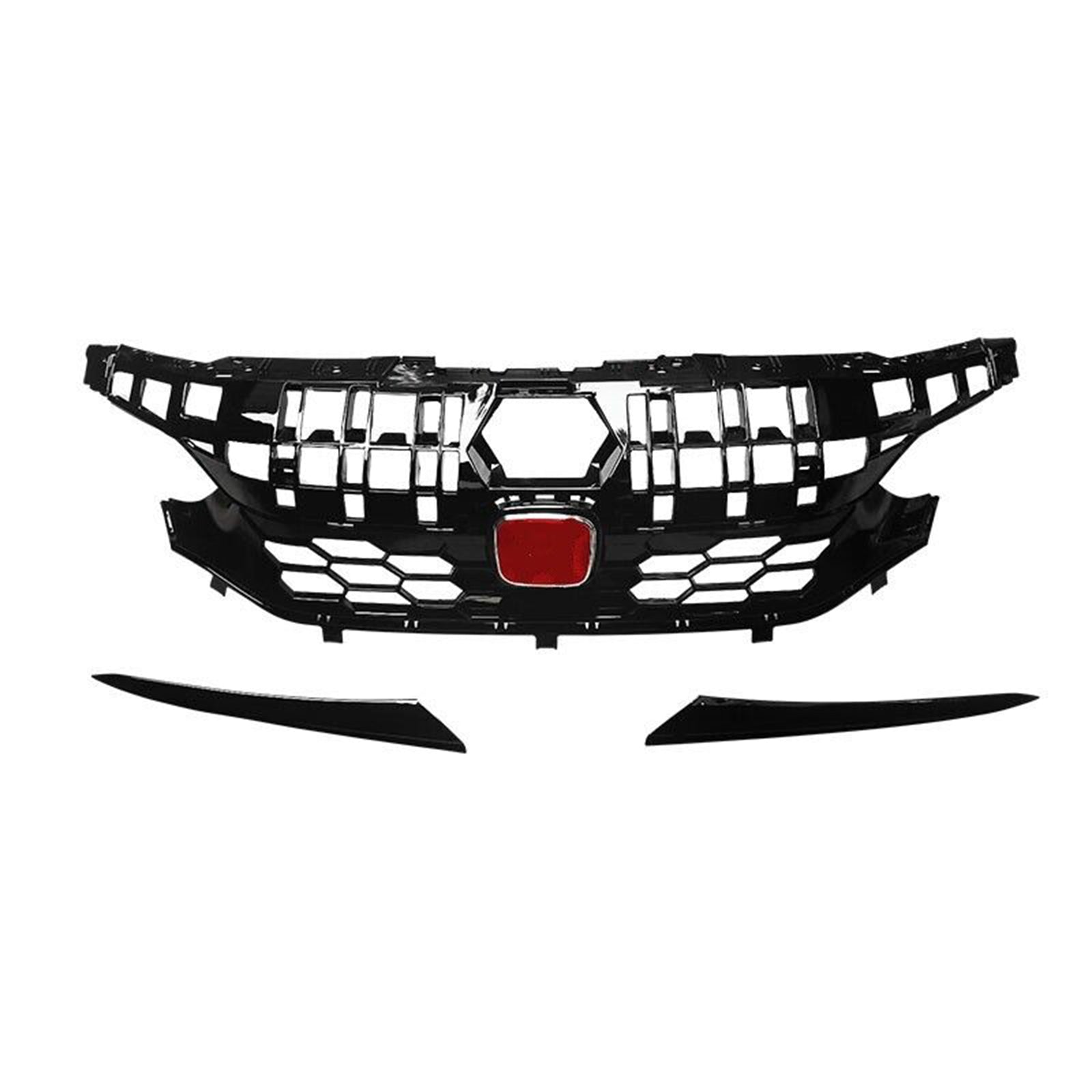 MMOMOTORSPORT Front Grille For 2022 2023 11th Gen Honda Civic 4 Door Sedan Honeycomb Style