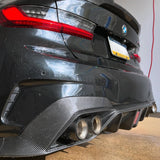 Rear Diffuser for BMW 3 Series G20 2019–2022 | 320i / 330i / M340i M Sport | Carbon Fibre Look with LED Light