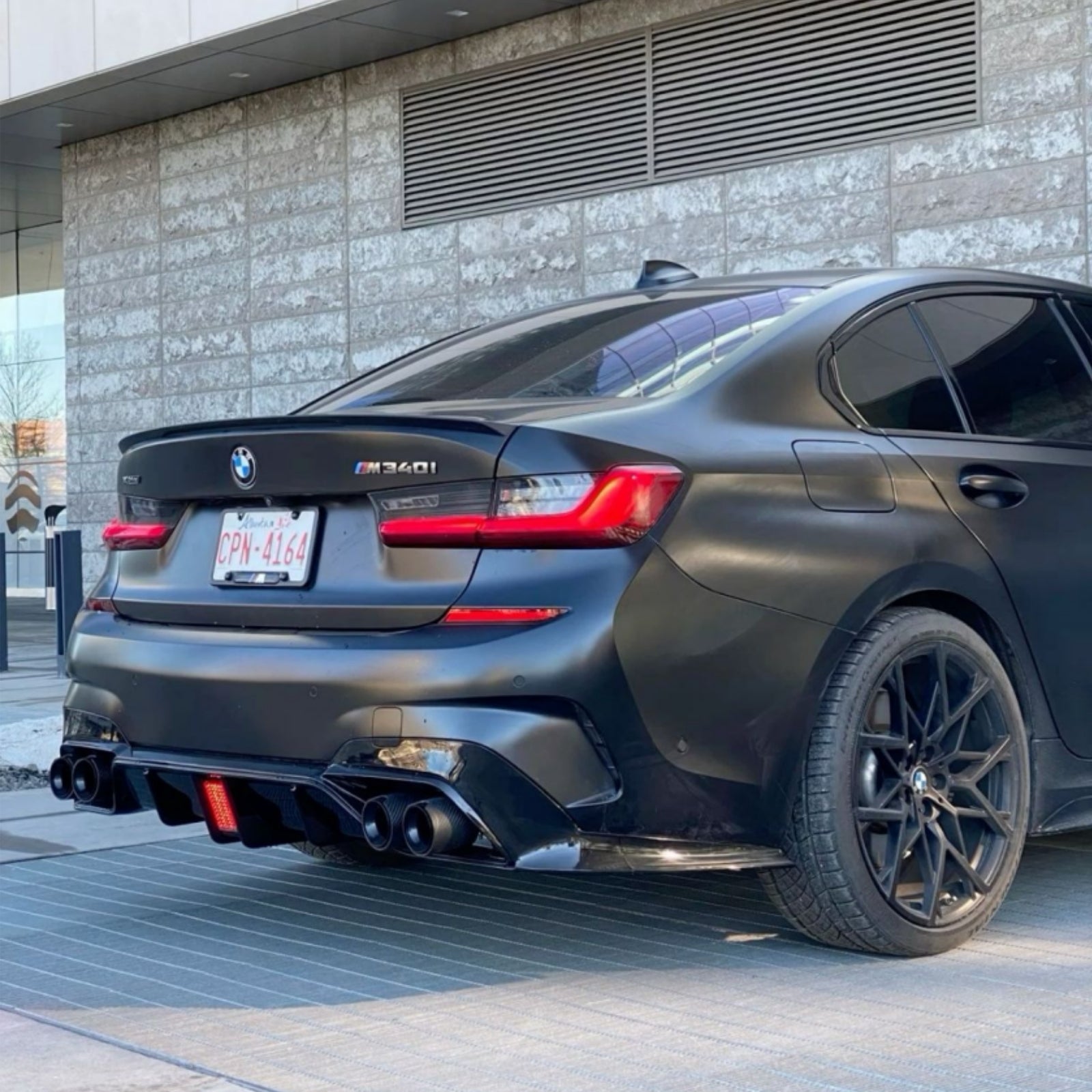 Rear Diffuser for BMW 3 Series G20 2019–2022 | 320i / 330i / M340i M Sport | Gloss Black with LED Light
