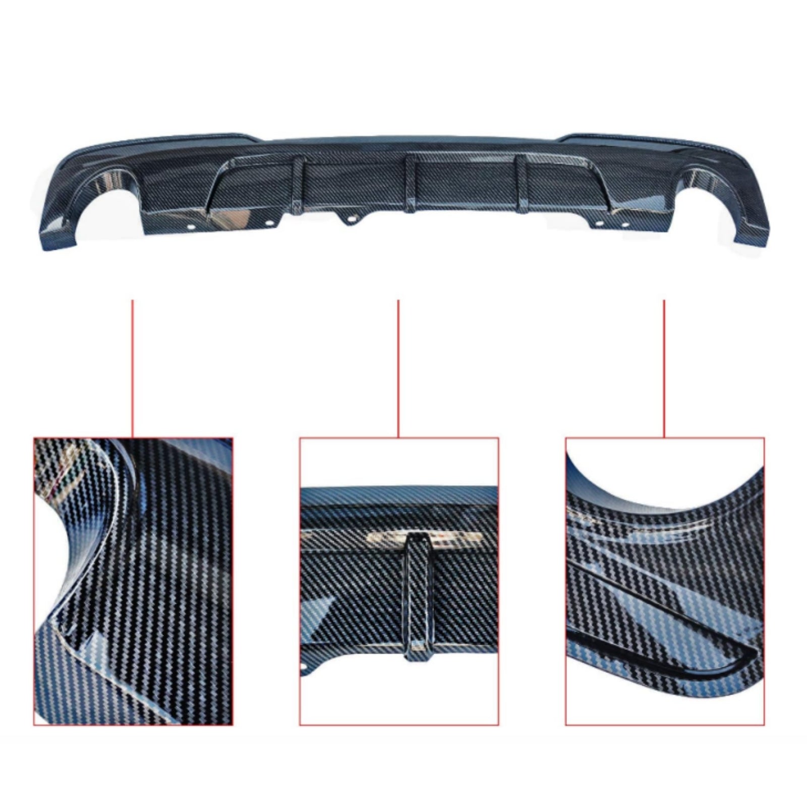 MMO Rear Diffuser For 2011-2017 BMW 5-Series F10 F11 535d 535i M Sport Rear Bumper Lip