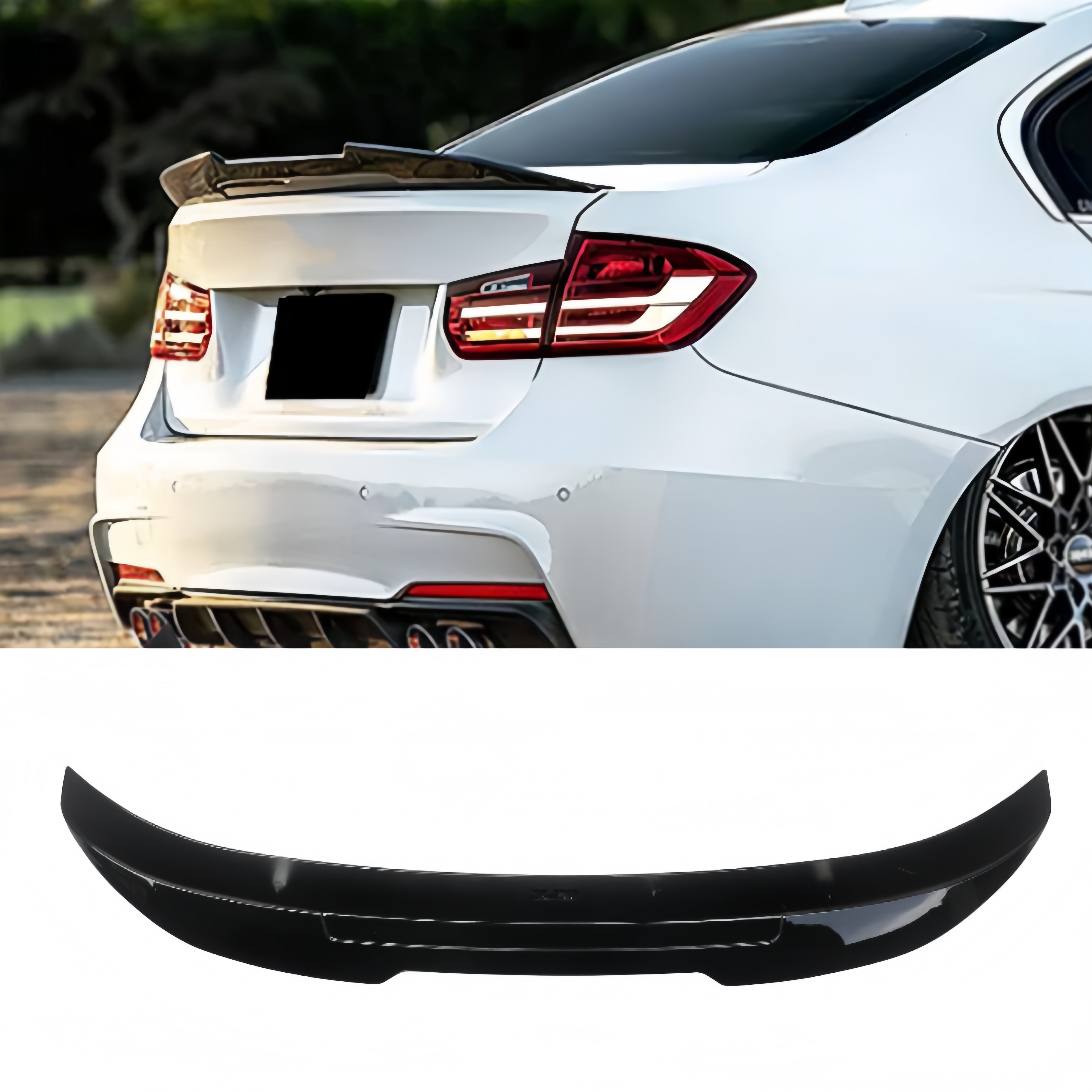 Rear Spoiler For BMW F80 M3 3 Series F30 Sedan PSM High Kick Style Gloss Black