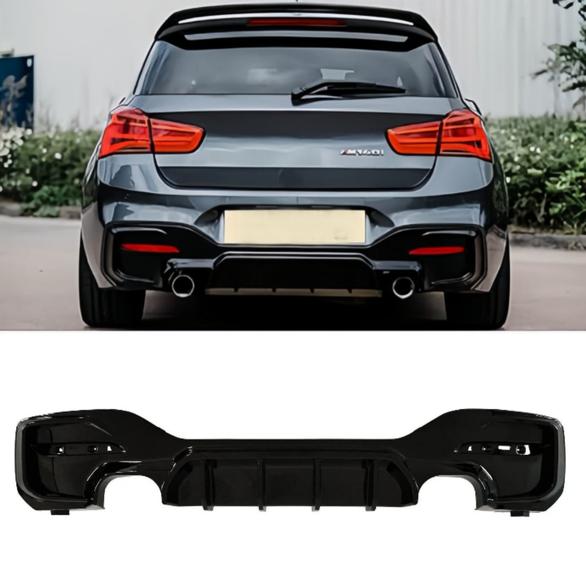 Rear Diffuser for BMW 1 Series F20 F21 M Sport M135 M140 2015-2019 Rear Bumper Lip Gloss Black