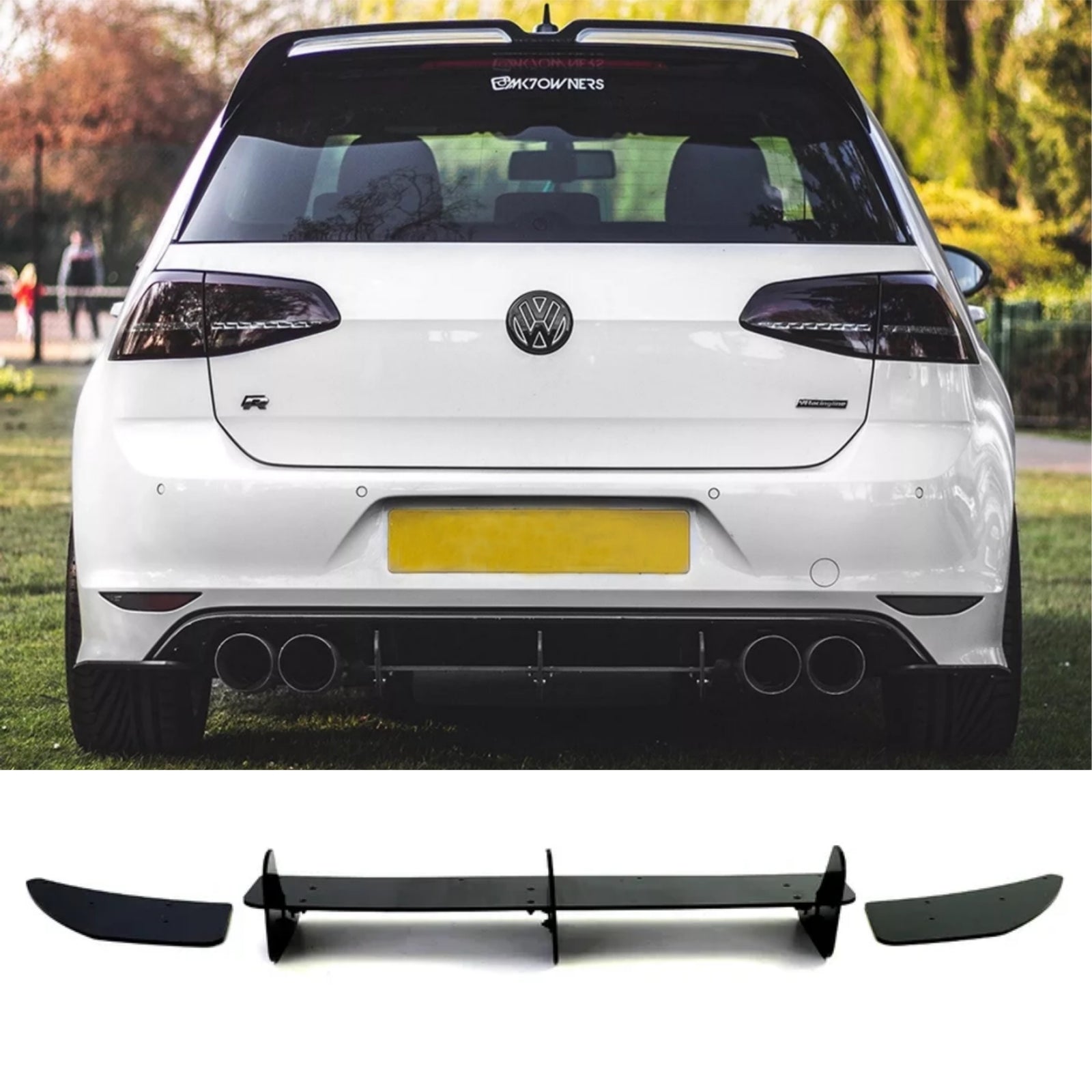 For VW Golf R MK7 Boot Spoiler Diffuser Front lip Body Kits 2013 2014 2015 2016