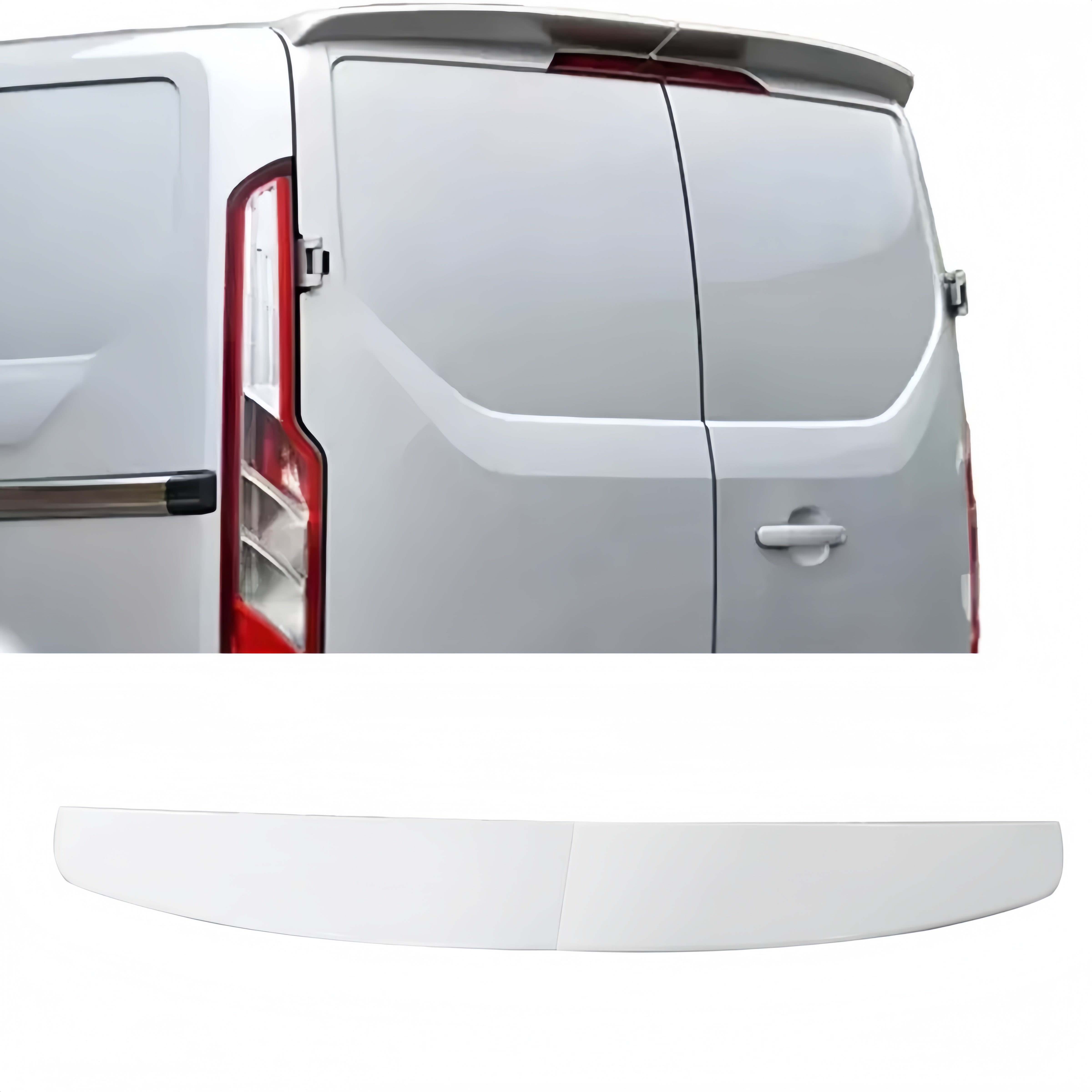 MMO For 2012-2020 Ford Transit Custom Rear Twin Barn Door Roof Spoiler Gloss Black