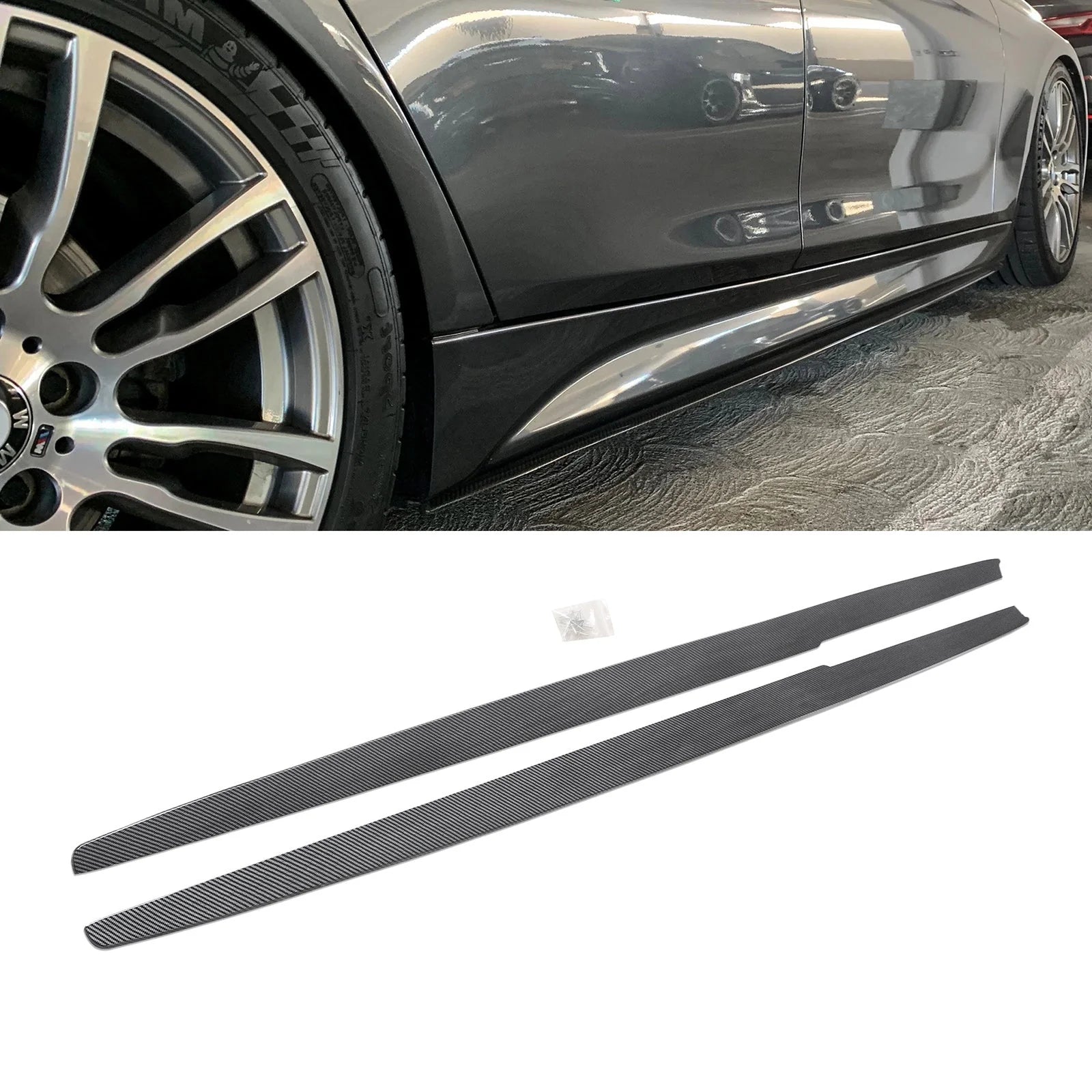 Side Skirts For 2012-2019 BMW 3 Series F30 M Sport Extension Panel Splitter Carbon Fibre Look