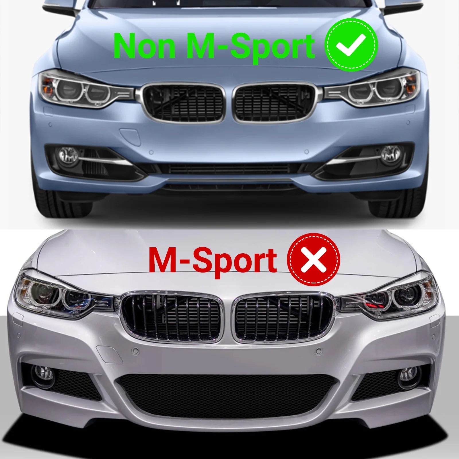 MMO For 2013-2018 BMW 3 Series F30 F31 F35 NON M-Sport Front Lip Splitter Fits Sportline