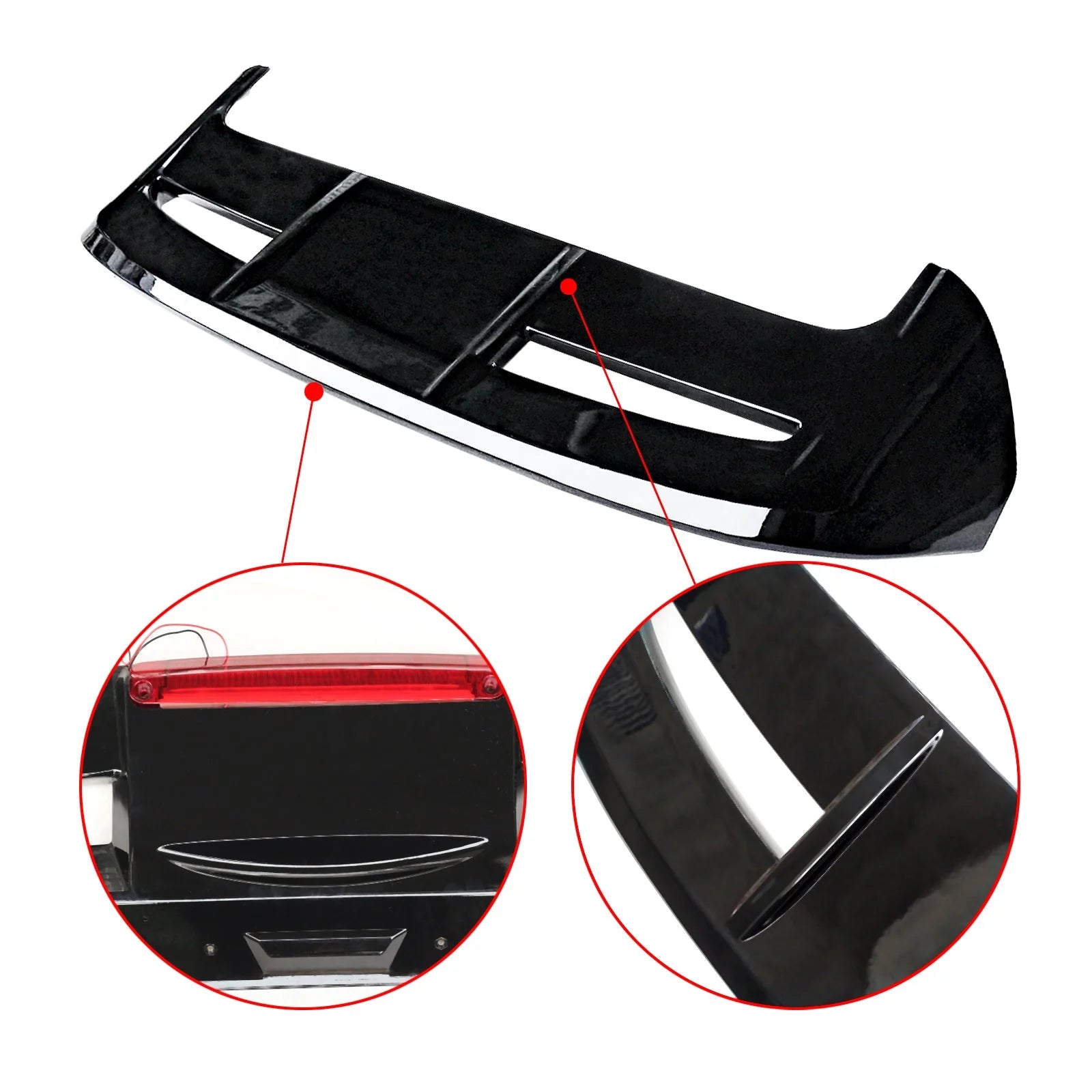 Rear Spoiler For Ford Fiesta ST Style MK7 MK7.5 Spoiler 2009-2019 Gloss Black Trunk Wing