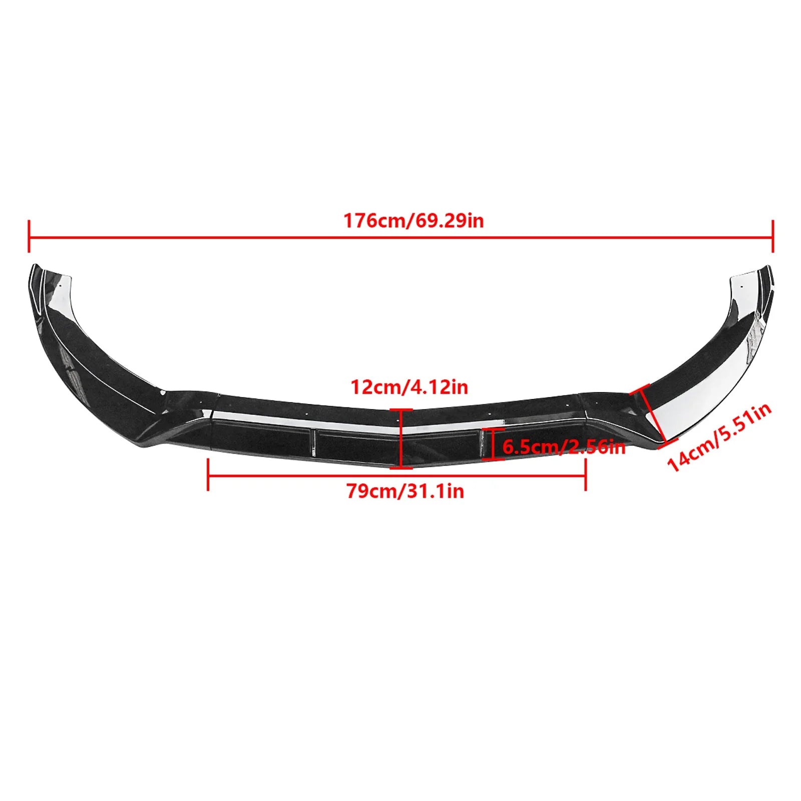 MMO For 2015-2018 Benz C-Class W205 Sport 3PCS Front Bumper Lip Splitter Front Lip