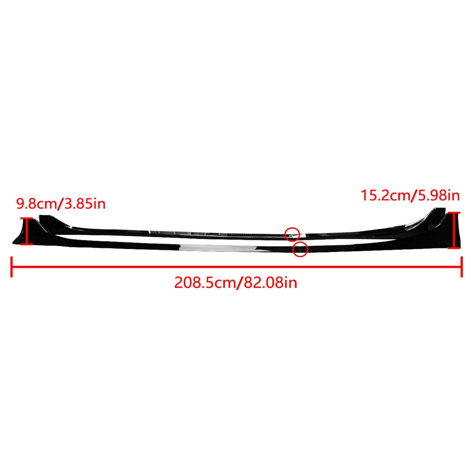 Side Skirts For 2017-2024 Tesla Model 3 Side Extension Lip Rocker Panel Gloss Black