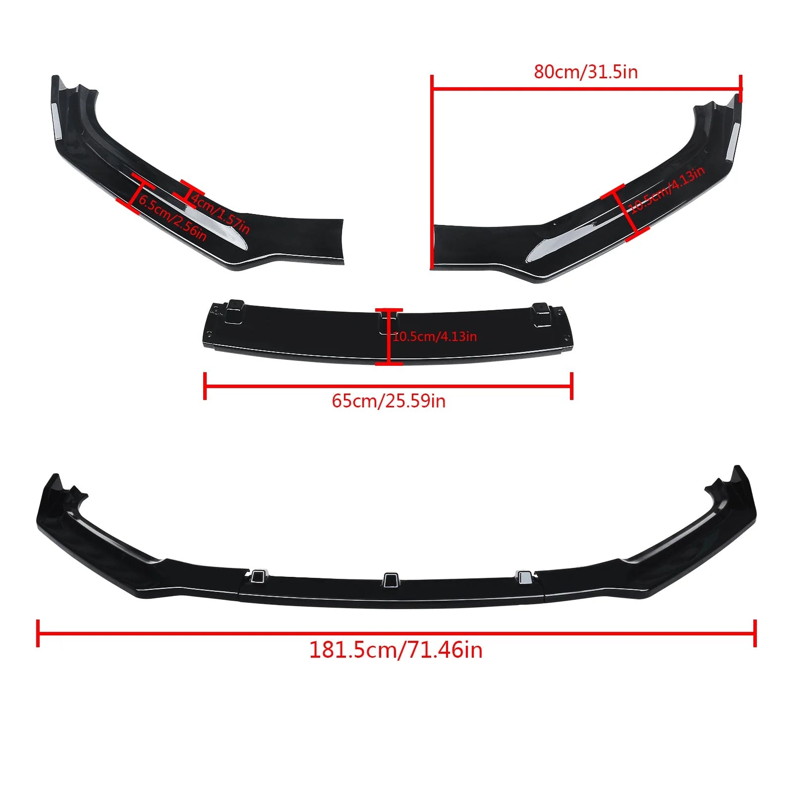 MMO Front Lip For 2017 2018 Audi A4 Sport 3 Pieces Bumper Splitter
