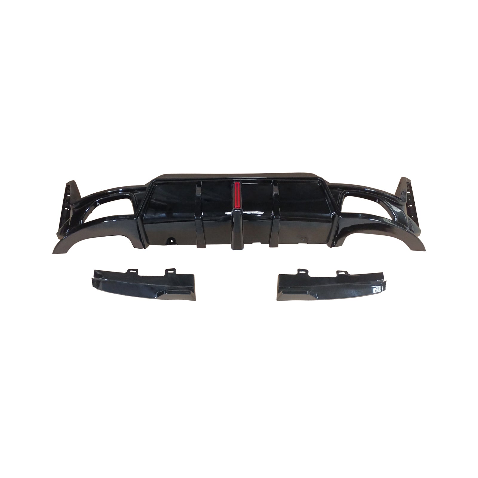 Rear Diffuser For BMW 3 Series G20 LCI 2023-24 Rear Bumper Lip with LED Light Gloss Black