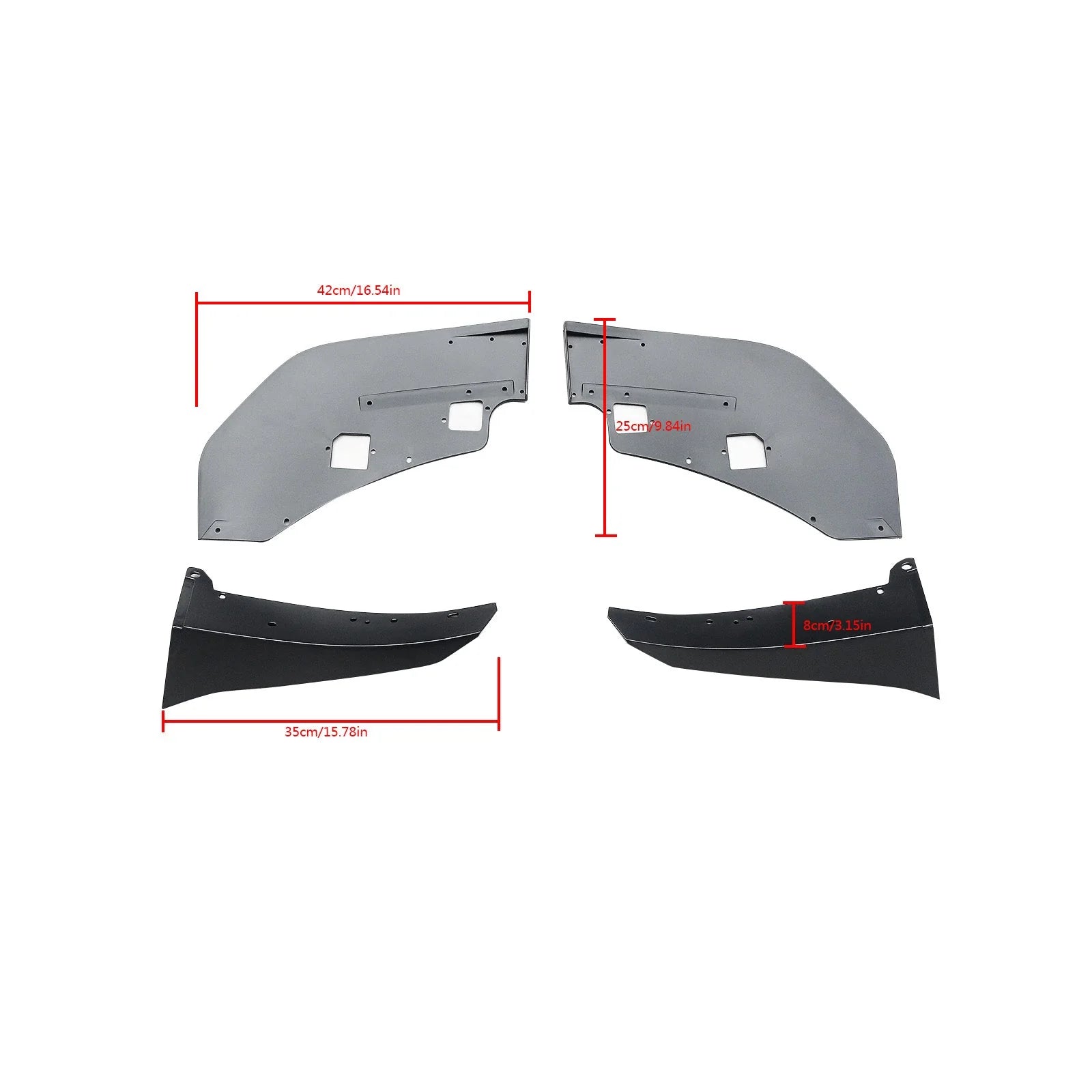 MMO For 2015-2021 Ford Mustang GT500 Style Front Bumper Corner Spoiler Winglet Splitters