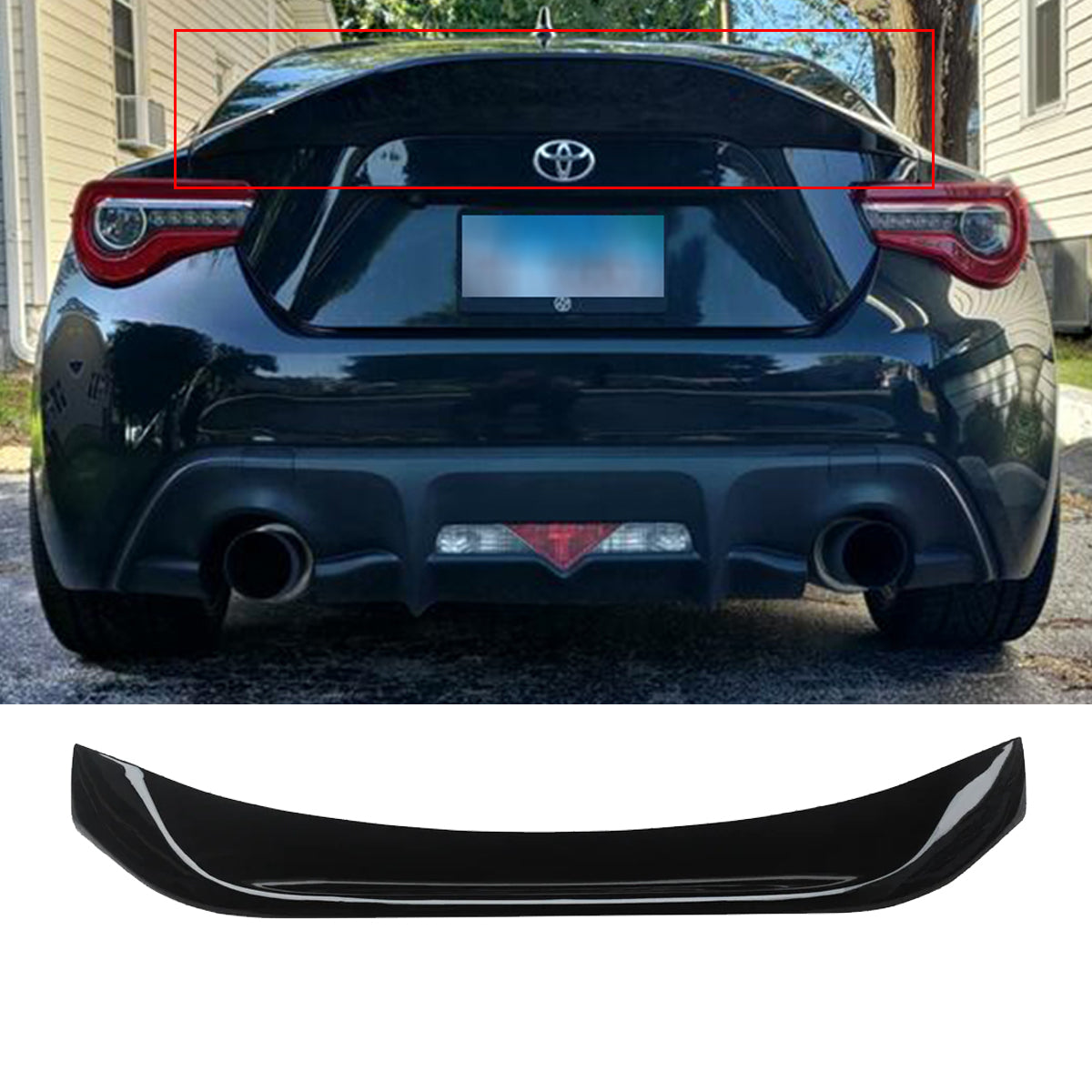 Spoiler 13-18 Scion FRS 86-R Duraflexフロントボディキットバンパー!!! 109049 13-18 Scion Toyota GT86 Subaru BRZ Gloss Black High Kick Ducktail Boot Spoiler Wing  2013-20 | eBay UK