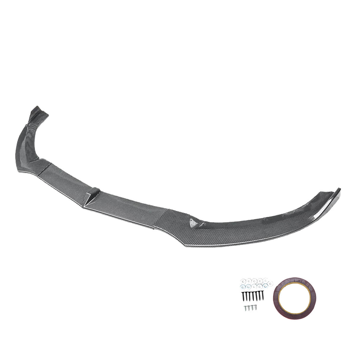 Front Splitter for 2015-2018 Mercedes-Benz C Class W205 Sport AMG-Line Front Bumper Lip Gloss Black Carbon Fibre Look