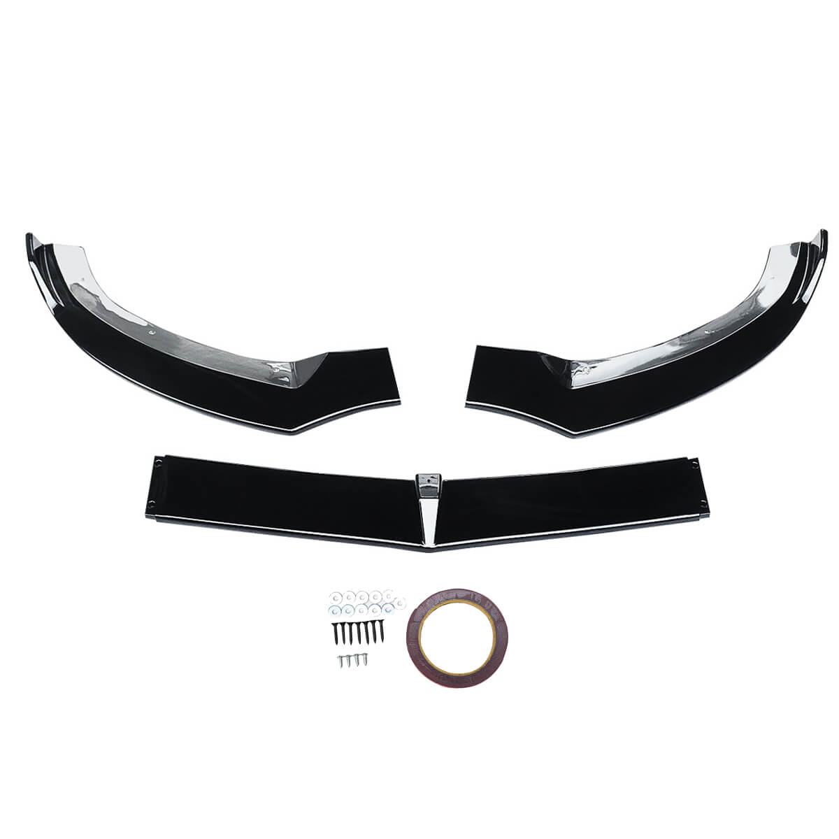 Front Splitter for 2015-2018 Mercedes-Benz C Class W205 Sport AMG-Line Front Bumper Lip Gloss Black