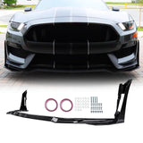 MMO For 2015-2017 Ford Mustang Front Bumper Lip Splitters Front Lip Gloss Black