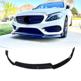 Front Lip for 19-21 Mercedes-Benz W205 19-23 C205 A205 C-Class Sport C300 Gloss Black