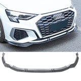 For 2022-2024 8Y Gen. Audi A3 S-Line S3 Sedan Front Lip Lower Bumper Splitter Carbon Fibre Look