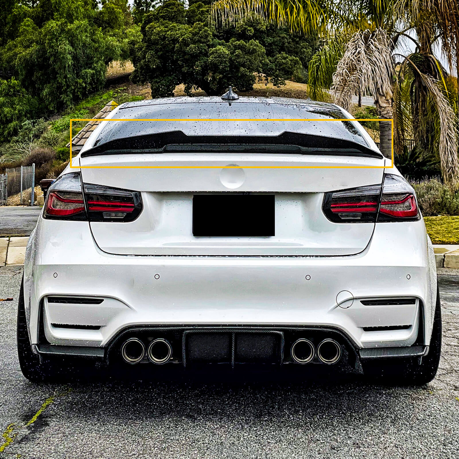 Rear Spoiler For BMW F80 M3 3 Series F30 Sedan PSM High Kick Style Carbon Fibre Look