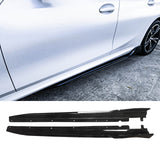 Side Skirts For BMW G20 G28 3-Series M Sport 2019-2024 3D Racing Style Side Bottom Panels Gloss Black