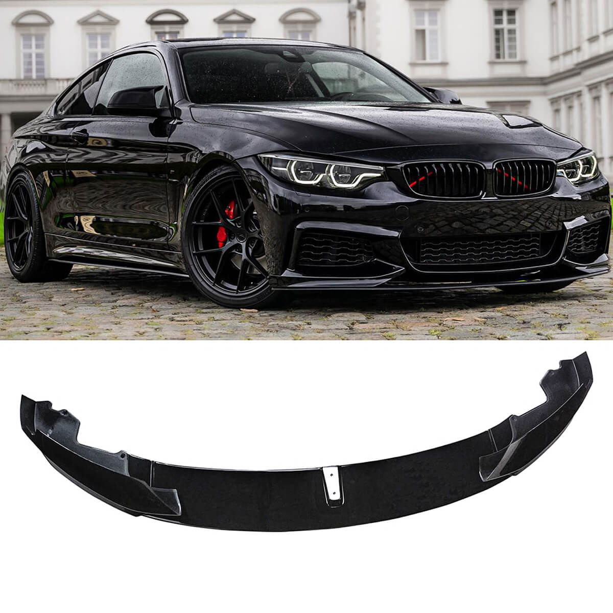 For 2014-2020 BMW 4 Series F32 F33 F36 M Sport Front Bumper Lip Gloss Black ABS